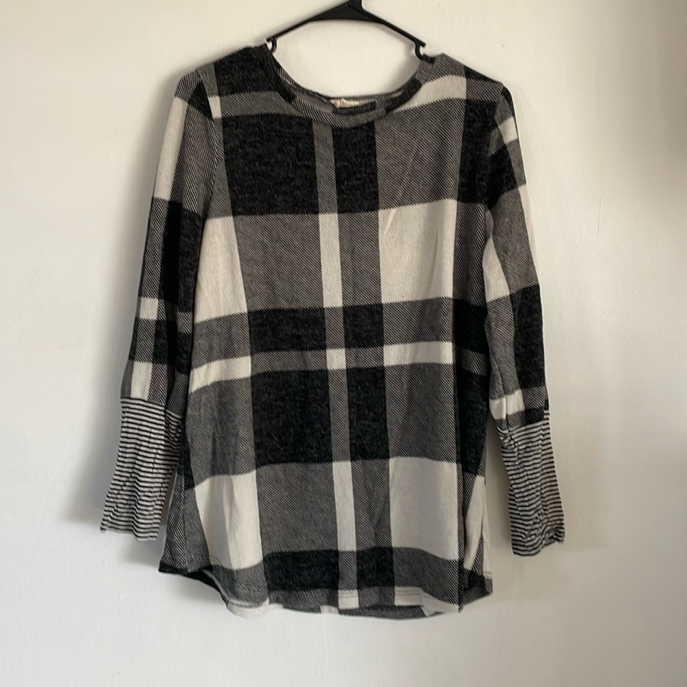 Plaid shirt black and white